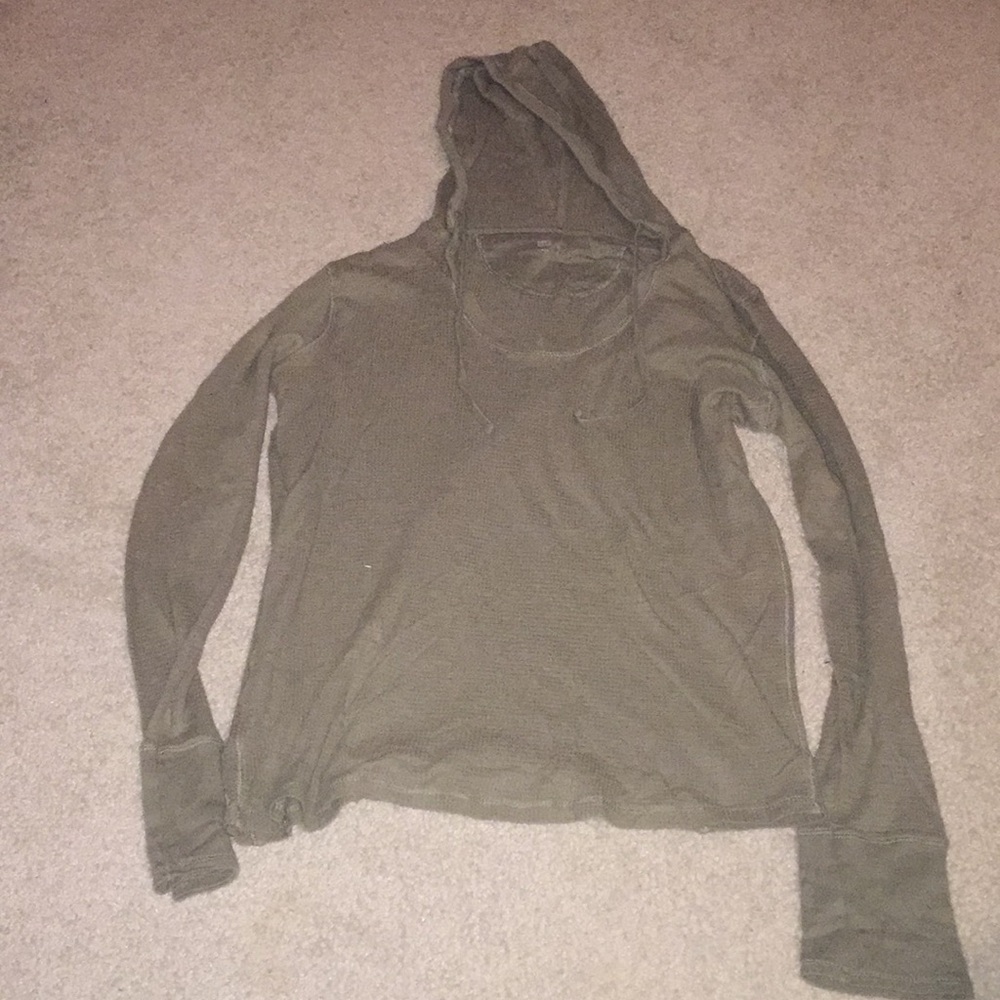 Gap Olive Waffle Hoodie T-Shirt